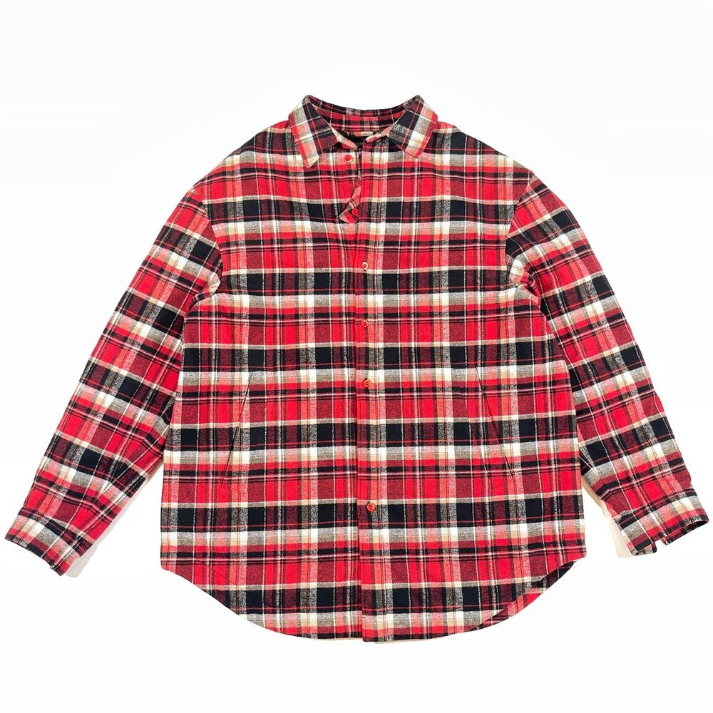 Balenciaga 19AW Flannel Check Flip red black flannel Jacket Size 39 B8